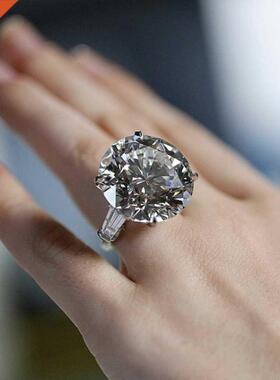 Solitaire Round cut 6ct Sona cz Ring 925 Sterling Silver Eng