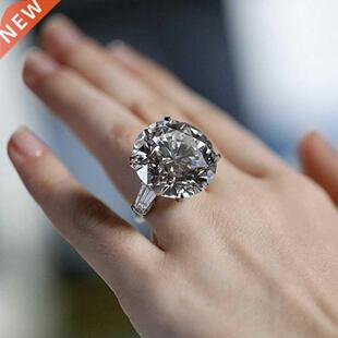 Solitaire Round cut 6ct Sona cz Ring 925 Sterling Silver Eng