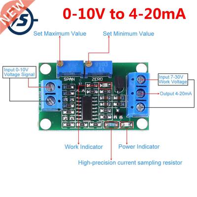 DC 0-10V to 4-20mA Non-Isolated Voltage to Current Converter