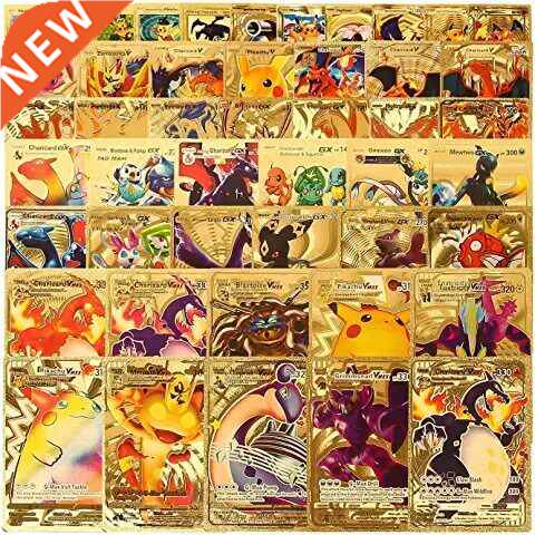 Pokemon Cards Metal Gold Sliver Spanish Vmax GX Energy Card