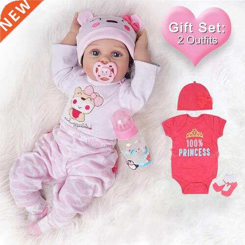 Cute Lovely Reborn Baby Doll with Clothes Set Short Hair Car
