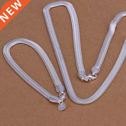 wholesale 925 Stamped slver necklace bracelets jewelry Set