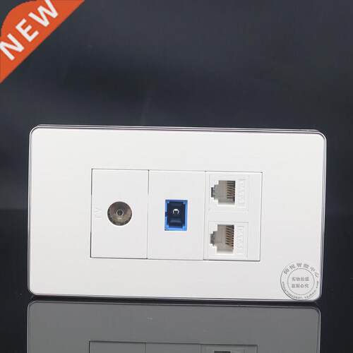 120MM Wall Plate 4 Ports CAT5E RJ45 Network LAN + SC Optica