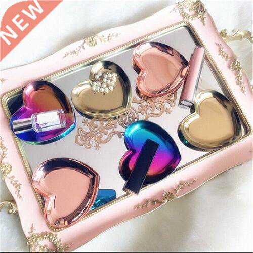 Heart-aped Jewelry Ring Storage Tray Holder Chain