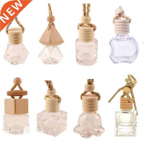 10Pcs Car Hanging Glass Bottle Empty Perfume Aromatherapy Re