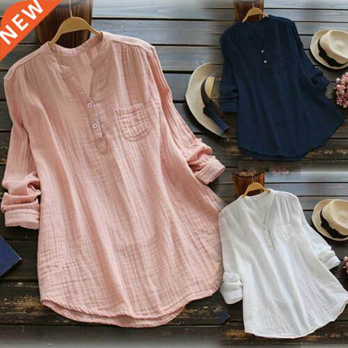 Women Plus Size Blouse Summer Solid V Neck Blouses Loose Bag