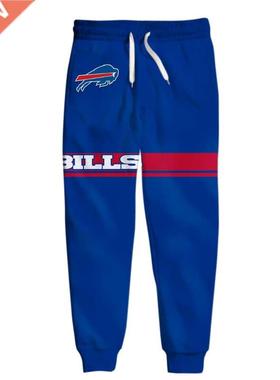 Striped patchwork Fashion Buffalo Set Sweatpants Blue Bills