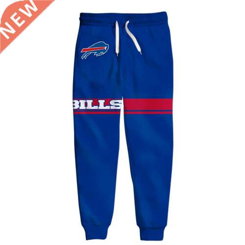 Striped patchwork Fashion Buffalo Set Sweatpants Blue Bills