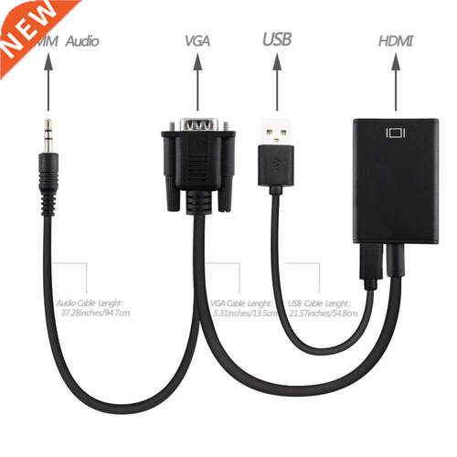 VGA to HDMI Converter Adapter Cable With Audio Output 1080