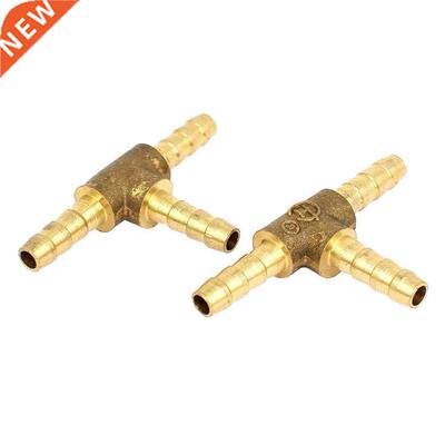 2pcs Air Fuel Water 3-Way Brass Tee T Fitting Hose Barb Conn