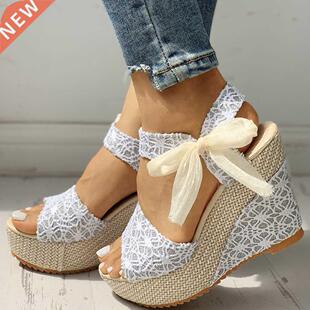INS Hot Lace Leisure Women Wedges Heeled Women Shoes Summer