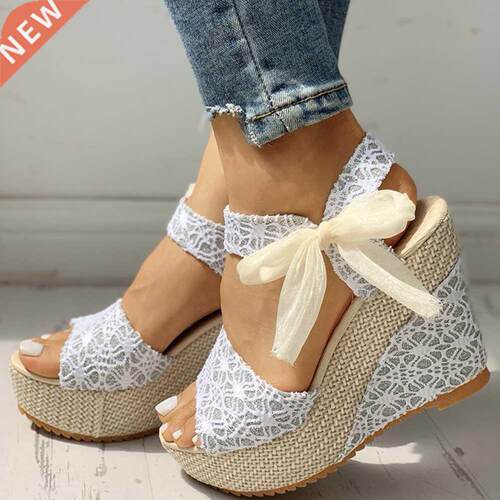 INS Hot Lace Leisure Women Wedges Heeled Women Shoes Summer