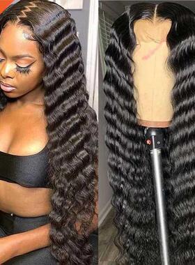 30 32 inch Deep Wave 13x4 HD Lace Frontal Wig Human Hair Wig