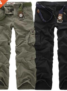 Men Cargo Pants High Quality Casual Long Trousers Loose Mult