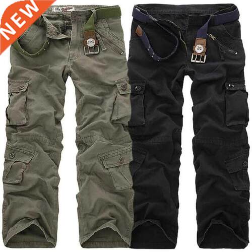 Men Cargo Pants High Quality Casual Long Trousers Loose Mult