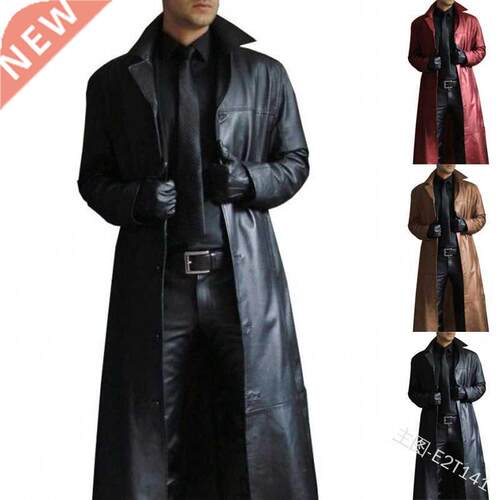 PU Leather Coat Men Jacket Spring Fall Winter Top Slim Korea