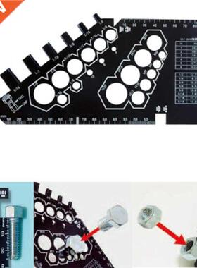 Metric/inch Bolt Nut Gauge Square Ruler Protractor ABS Plas