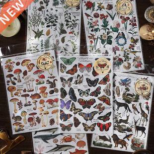 1pcs/pack Mushroom Retro Forest Plant Stickers Aesthetic Flo