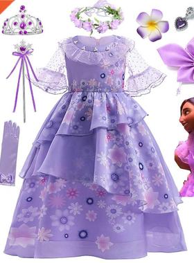 Girls Encanto Princess Dress Costume for Girl Kids Cosplay I