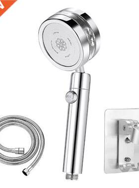 Gold ower Head with Switch on/off Button 360 Degrees