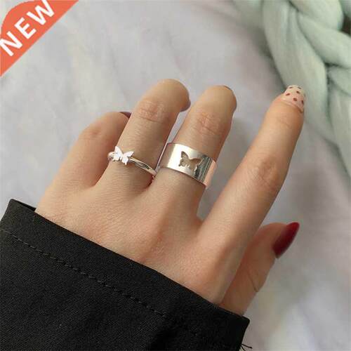 IFMIA ndy Gold Butterfly Rings For Women Men Lover Couple Ri