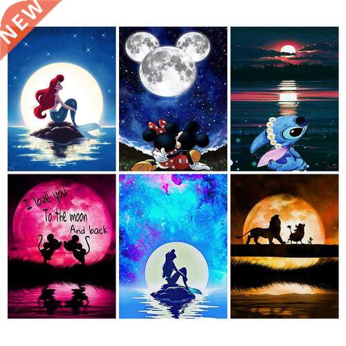 Round Drill Mermaid 5D Diamond Painting Cartoon Mickey Mous