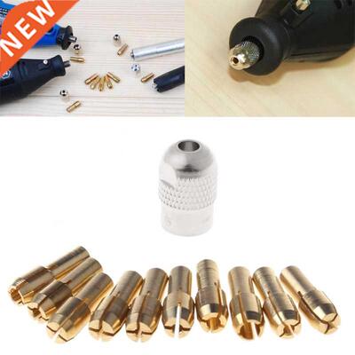 10Pcs Brass Drill Chuck Collet Bits For Rotary Tool 0.5-.2m