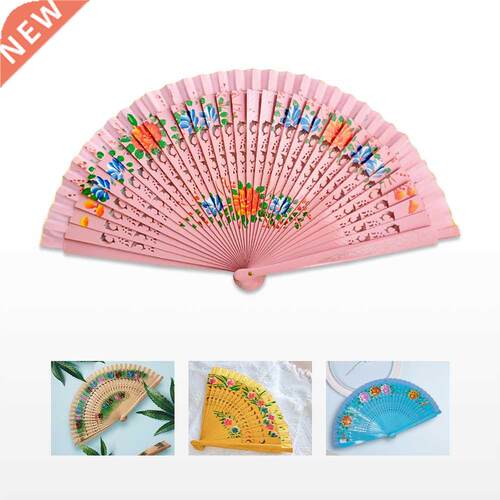Folding Fan Wood Spanish Fan For Dancing Printing Hand Fold