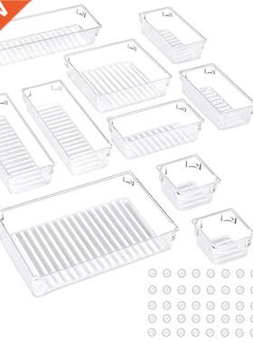10 Pcs Desk Drawer Organser Trays, 5-Sze Versatle Storage