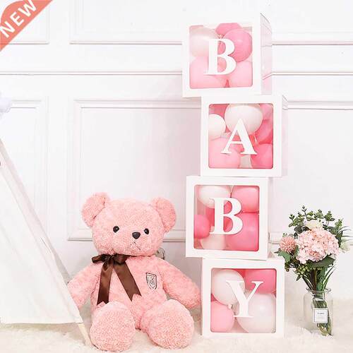 Customize Letter Transparent Name Baby Shower Balloon Box 1s
