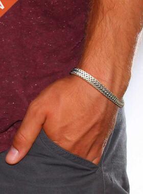 STYLISH STAINLESS STEEL BALI FOXTAIL CHAIN BRACELET FOR MEN