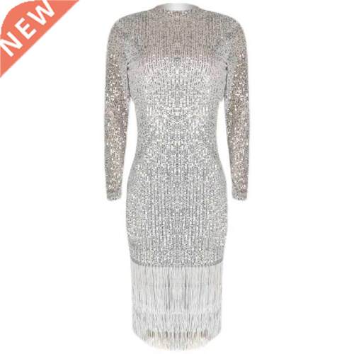 Sequin Bodycon gatsby Dress Tassels Evening Party Vestidos