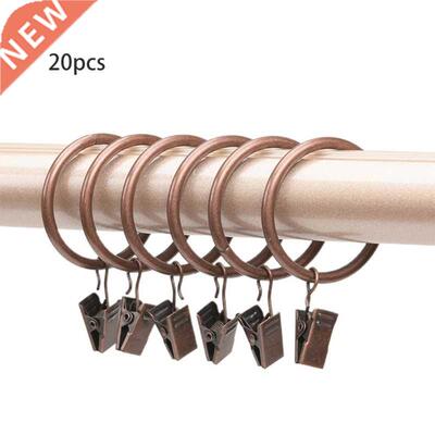 G6D 20 Pcs Shower Curtin Rings with Clips nd Eyelets
