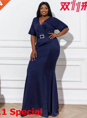 Xl-4xl large size high wai ladies fat MM evening dress大码
