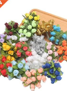 12PCs/lot Mini Artificial Flowers Silk Rose Flower Bouquet F
