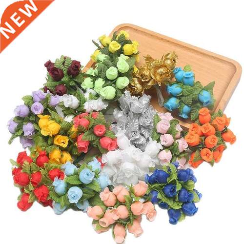 12PCs/lot Mini Artificial Flowers Silk Rose Flower Bouquet F