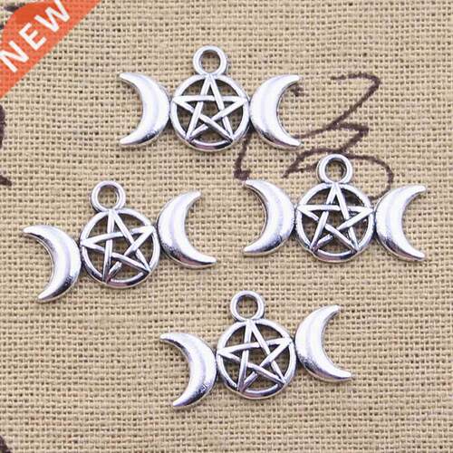 20pcs Charms Goddess Triple Viking Moon Star 1x22mm Antique