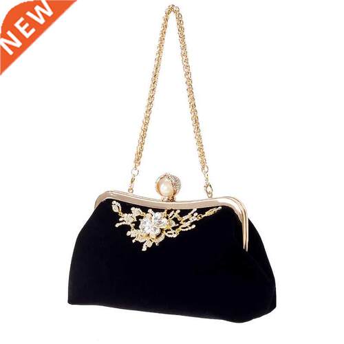 Female Diond Pearl Handag Vintage Crystal Flower Evening
