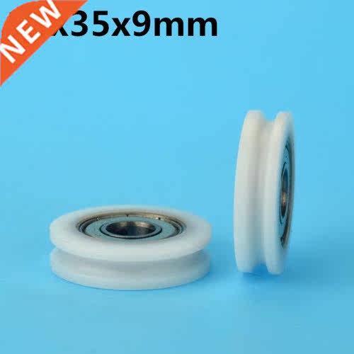 1Pcs 10x35x9 mm U groove Nylon Plastic Wheel With Bearings N
