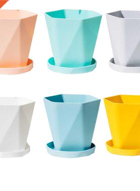 1 Pcs Plastic Resin Flower Pots New Geometric Nordic Simple