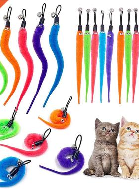 Retractable Cat Toys Wand with 5/10 Pcs Teaser Refills, Inte