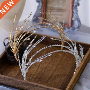 Baroque Crystal Rhinestone Tassel Leaf Hairband Women Brida