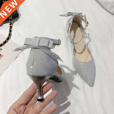 Marlisasa Vrouwen Hoge Hakken Women Pointed Toe Silver Comfo