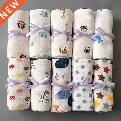 120*110cm Baby Cotton Muslin Blanket Newborn Infant Soft Swa