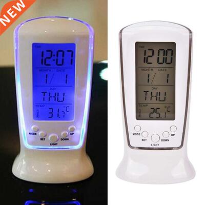 Blue Backlight Digital Alarm Clock Electronic Desktop Clock