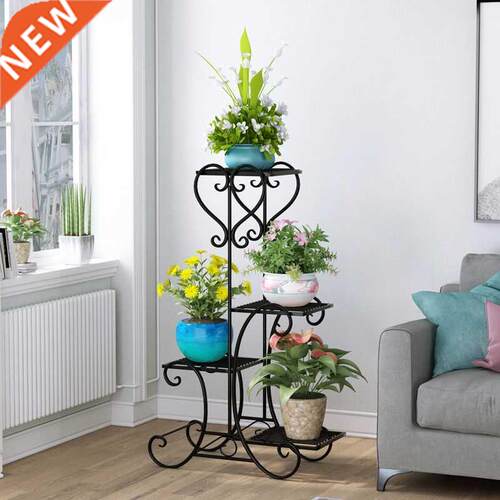 Metal Plant Shelf Flower Display Stand Garden Planter Holder