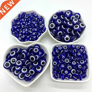 6mm 8mm 10mm 12mm 14mm Blue Oblate ape Spacer Beads Evil E