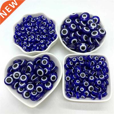 6mm 8mm 10mm 12mm 14mm Blue Oblate ape Spacer Beads Evil E