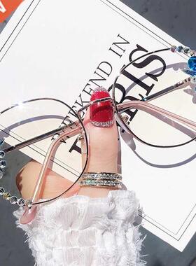 Blue Light Comute Glasses Women Metal Fame Bling hinesto