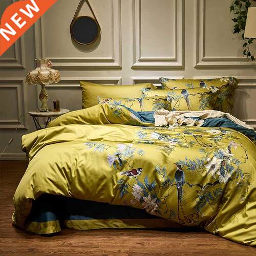 HD printed Birds Branch printed Premium Egyptian cotton Silk